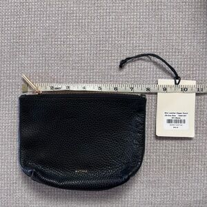 Cuyana Black Mini Leather Zipper Pouch